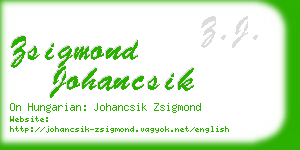 zsigmond johancsik business card